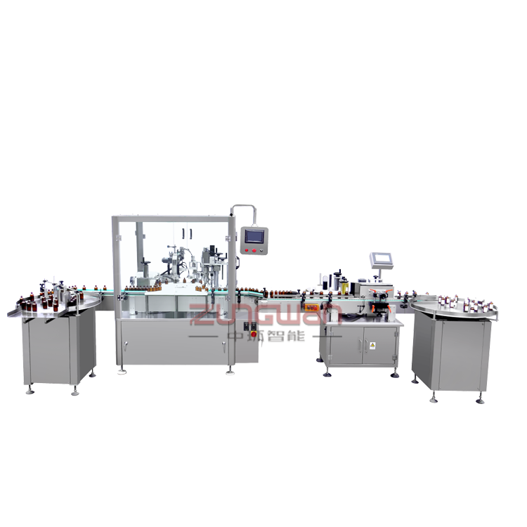 ZHX-DGP全自動滴管瓶灌裝旋蓋貼標(biāo)生產(chǎn)線