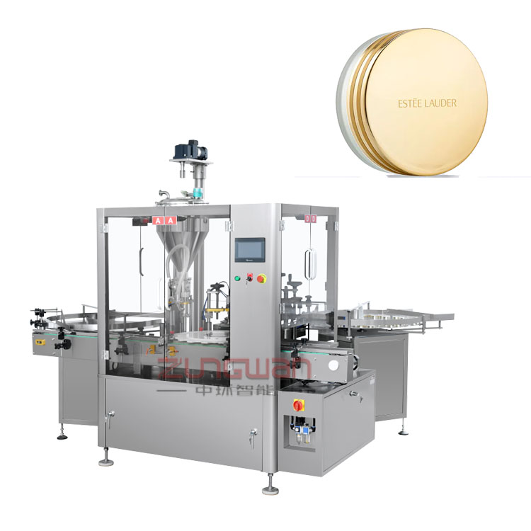 全自動膏體灌裝旋蓋機(jī)，膏霜封膜搓蓋機(jī)，上墊片封口機(jī)