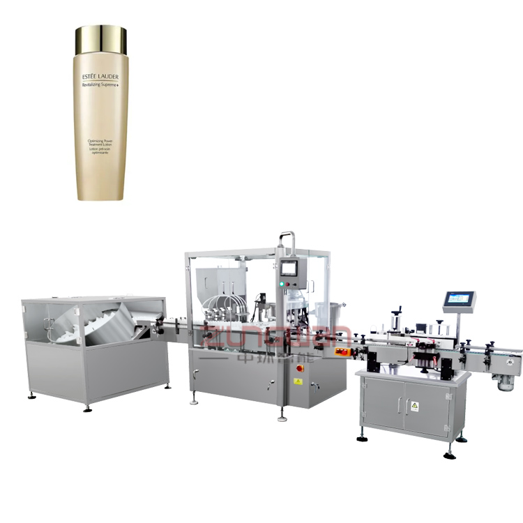 上海市護(hù)膚品液體全自動(dòng)灌裝機(jī)，量大從優(yōu)膠原水乳液灌裝旋蓋機(jī)