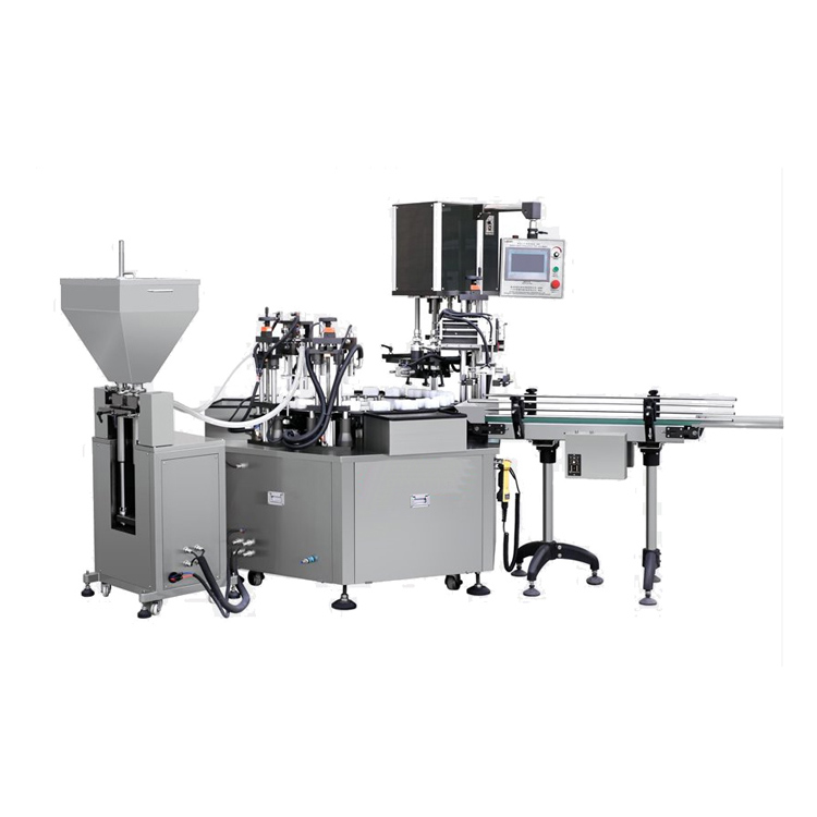 湖州液體灌裝機制造廠商,水乳膏霜灌裝旋蓋一體機價格